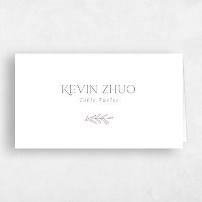 Dusty Rose, Pink Wedding Place Card - Kently