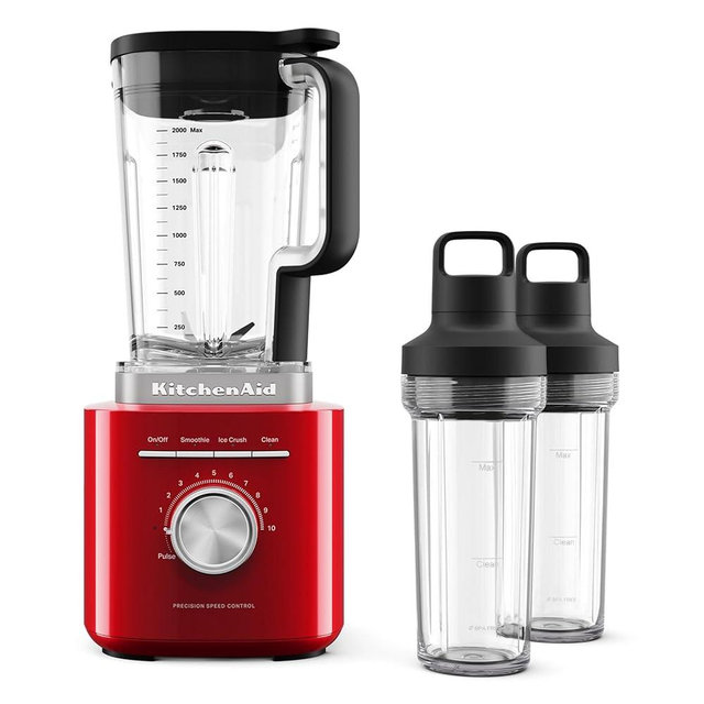 KitchenAid Pure Power Blender with 2 Personal Blending Jars, KSB2078, Empire Red