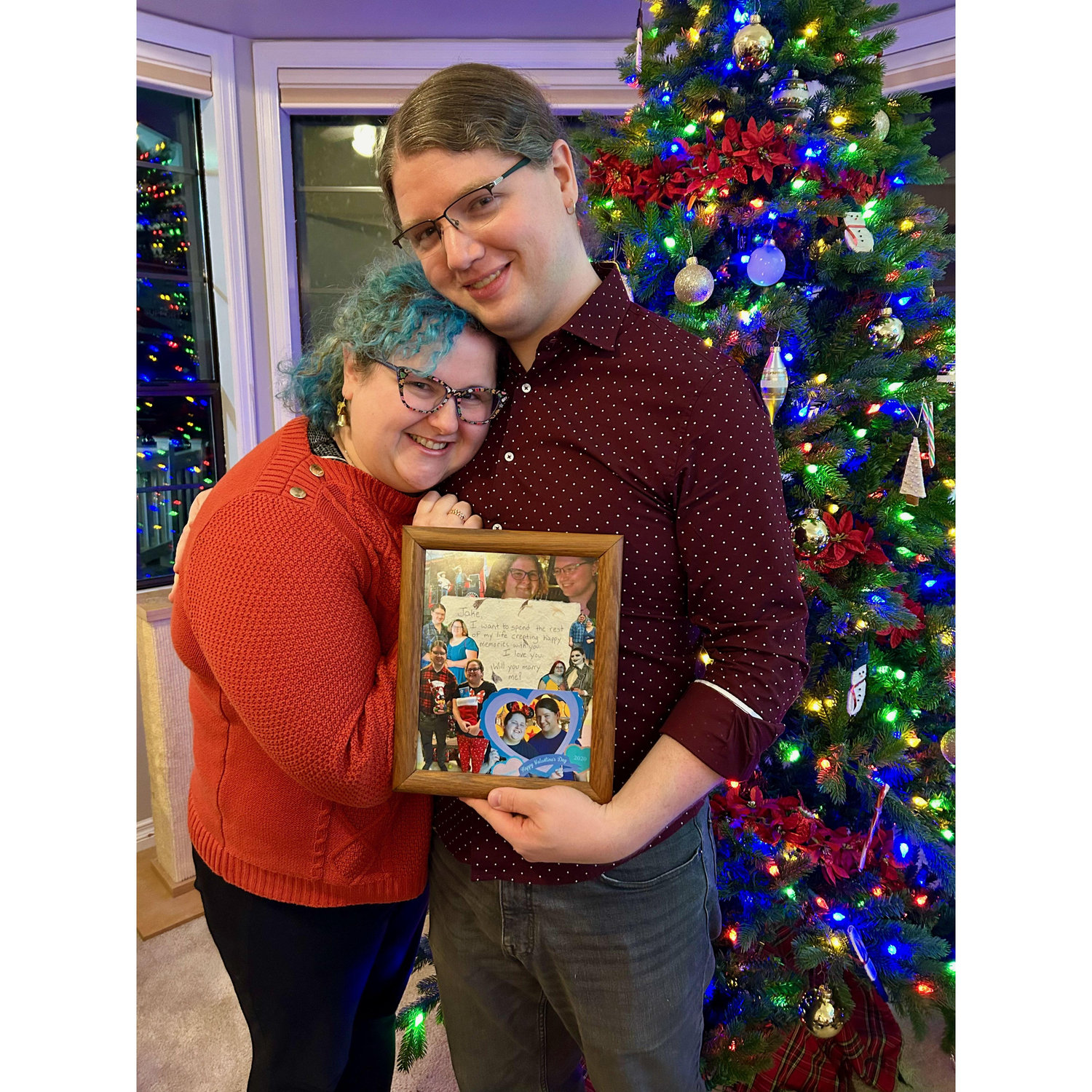 Tiffany proposed with this collage on Christmas Eve.
