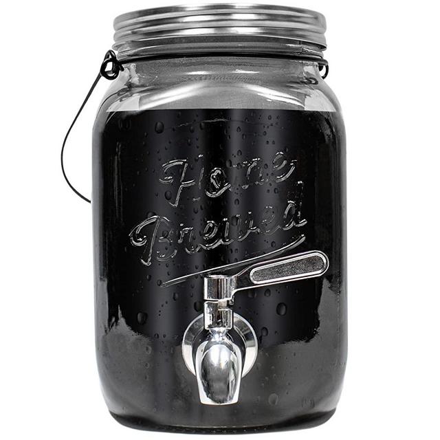 Cold Brew Coffee Maker - Iced Coffee Maker, Brewer System - Glass Pitcher, Stainless Steel Spout, Removable Filter (2 Liter)