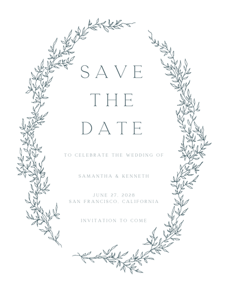 Rhys Portrait | Deep Blue Spruce | Zola Save The Dates