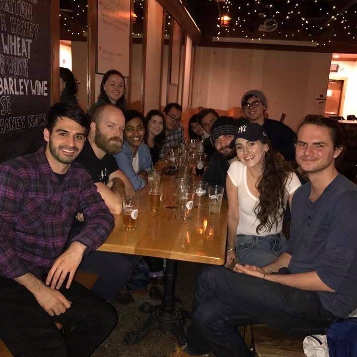 The very first picture taken with Robert and Sana in 2017. Sana organized her theatre cohort and Robert's filmmaking cohort to get drinks together all so she could start chatting up Robert. It worked!