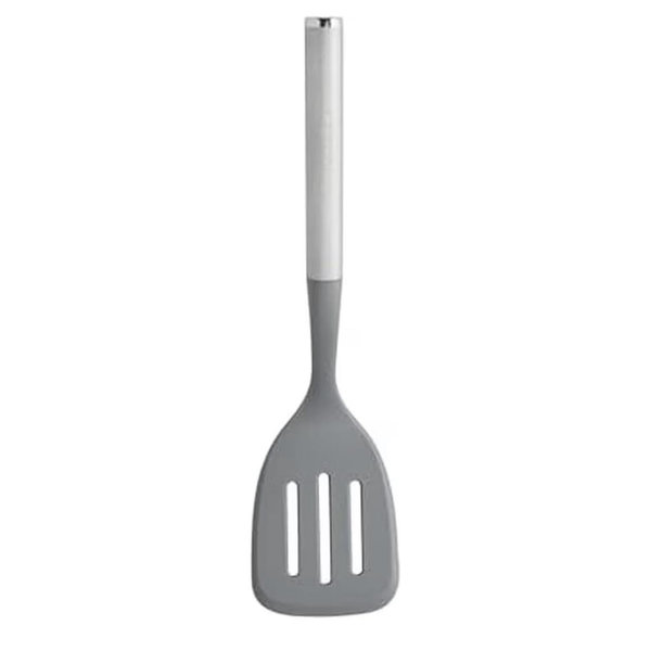KitchenAid Slotted Turner with Oversized Nonstick-Safe Head and Stainless Steel Handle, Drains Grease and Liquids Easily, Durable and Dishwasher Safe