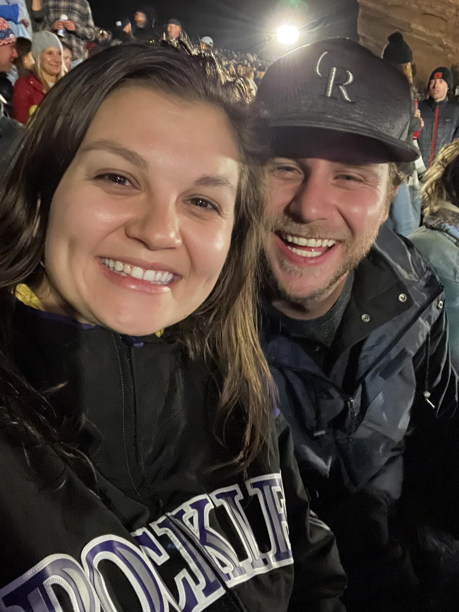 Getting rained on at Red Rocks