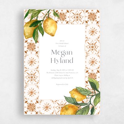 Pumpkin Spice, Orange Wedding Wedding Shower Invitation - Limoncelli Portrait