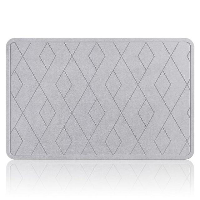 WANALIT Stone Bath Mat, Diatomaceous Earth Shower Mat, Super Absorbent, Non-Slip, Quick Drying, and Easy to Clean - Ideal for Bathroom, Shower Floor, and Kitchen Counter