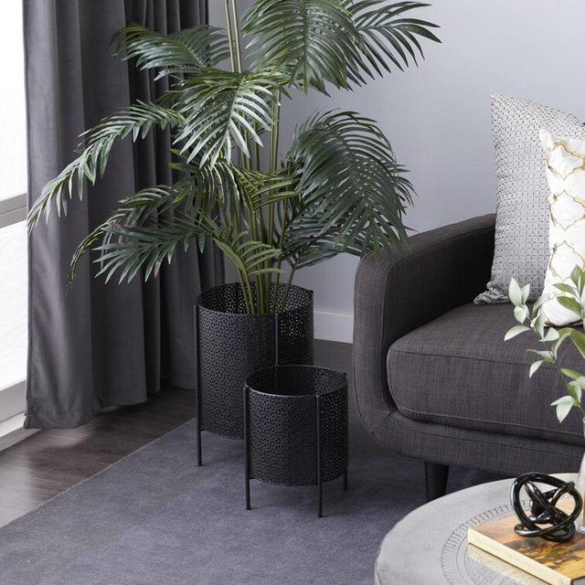 2 Piece Iron Pot Planter Set
