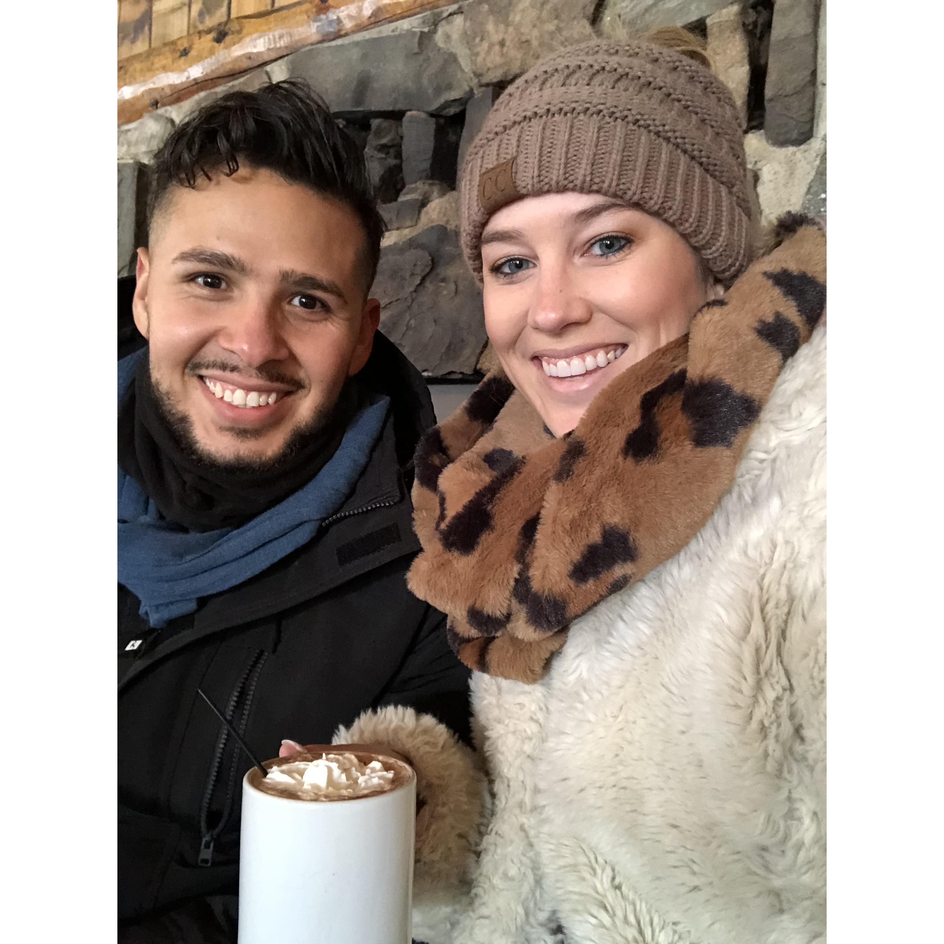 Warming up with some hot cocoa