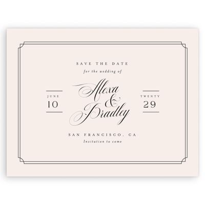 Black Simple Wedding Digital Save the Date - Loren Landscape