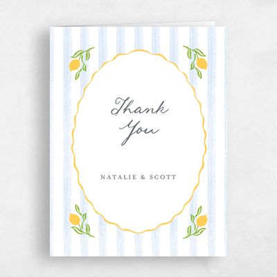 Blue Whimsical Wedding Thank You - Jardine Portrait