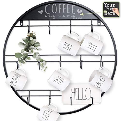 QiangNi Mug Rack for Handmade | Large Wall Mounted Storage Display Organizer Rack Coffee Cup Rack
