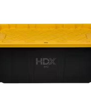 40 Gal. Tough Storage Tote in Black with Yellow Lid