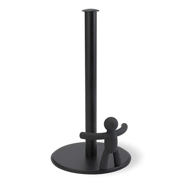 Umbra Buddy Paper Towel Holder Stand for Kitchen Countertop, Unique Dispenser, Black