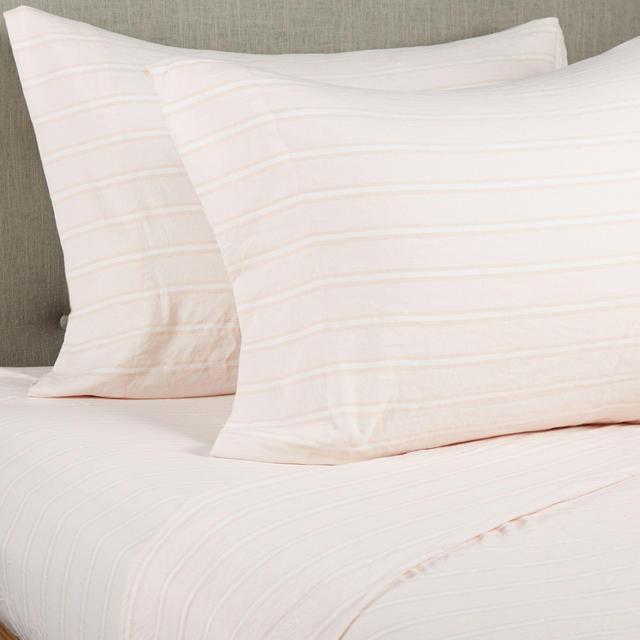UGG® Devon Garment Washed Queen Sheet Set in Blush Sunset Stripe
