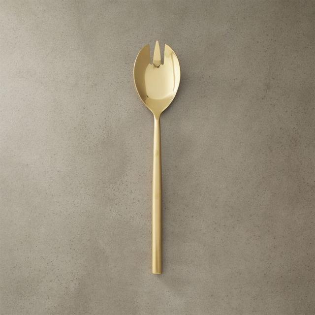 CB2 rush gold slotted serving spoon