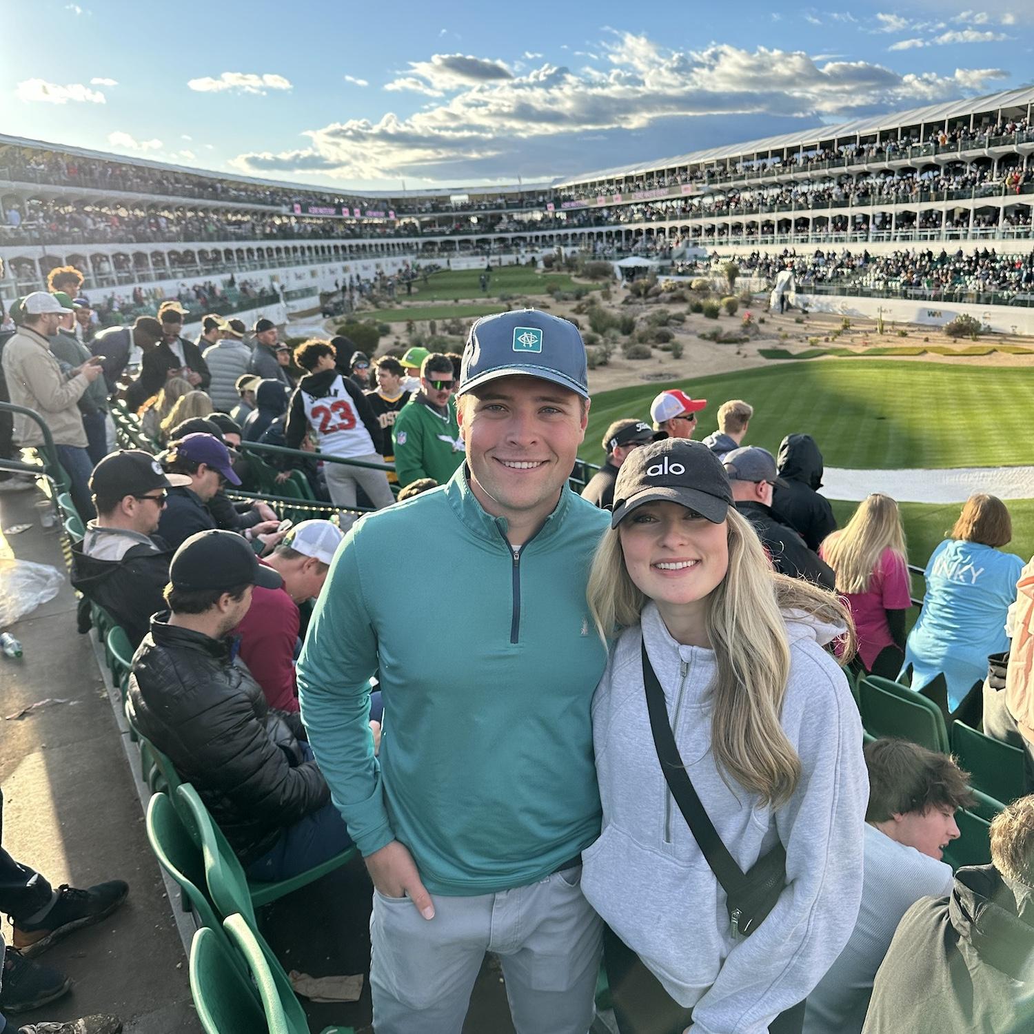 Our first time at the Waste Management Phoenix Open together.