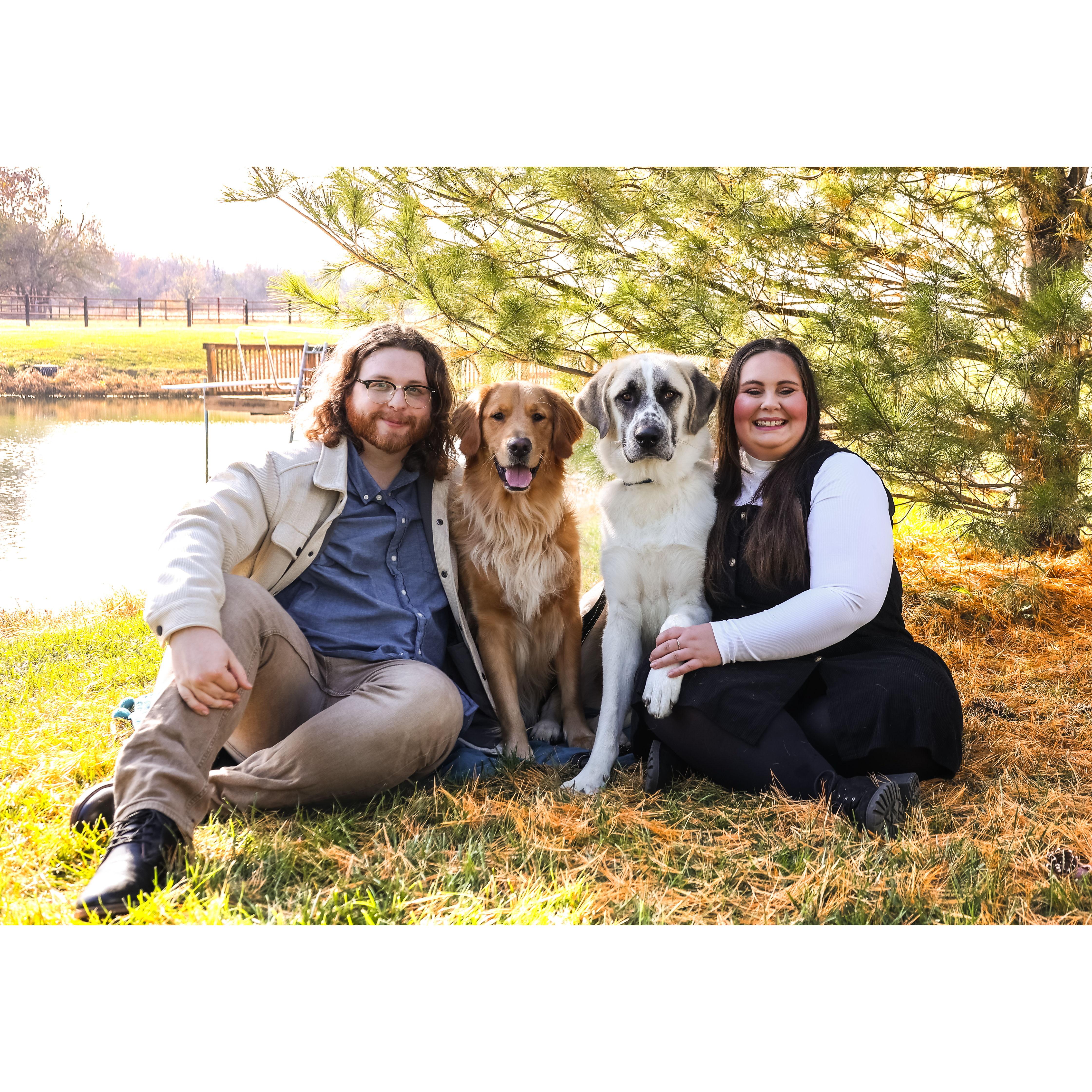 Family photos with two of our sons, Winston and Finn.