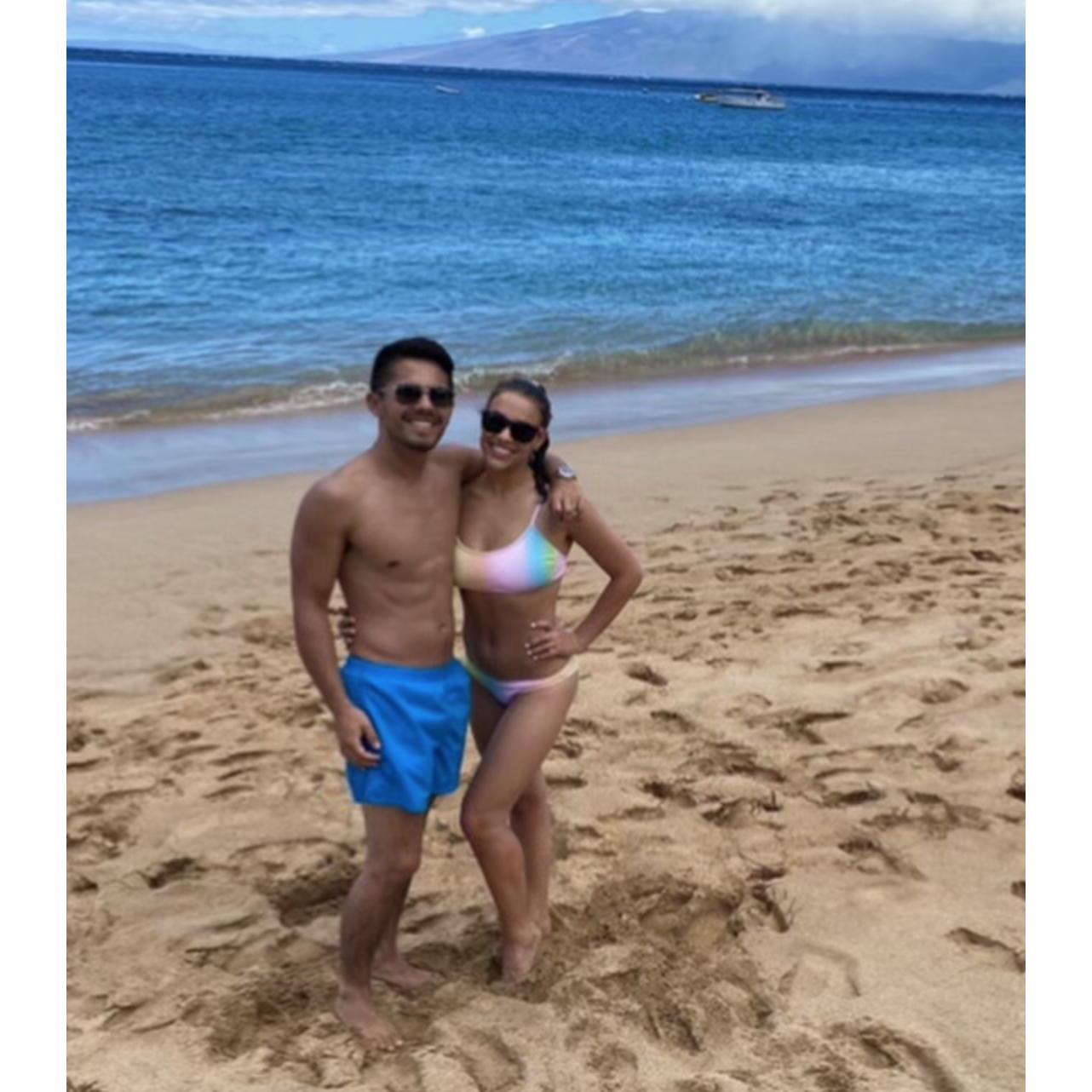 Working on our tans in Maui in summer 2022