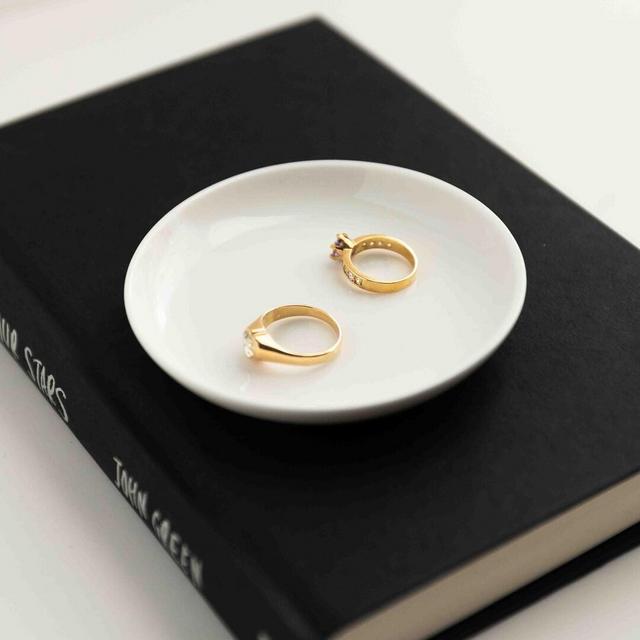 White Minimalistic porcelain Wedding Ring Dish