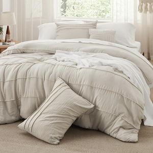 Bedsure Pinch Pleat Comforter Set Boho Bedding Bed Set