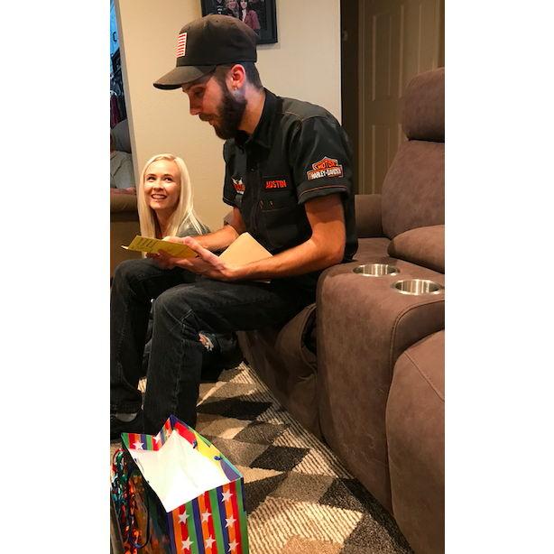 Austin opening his birthday presents. July 17th, 2020