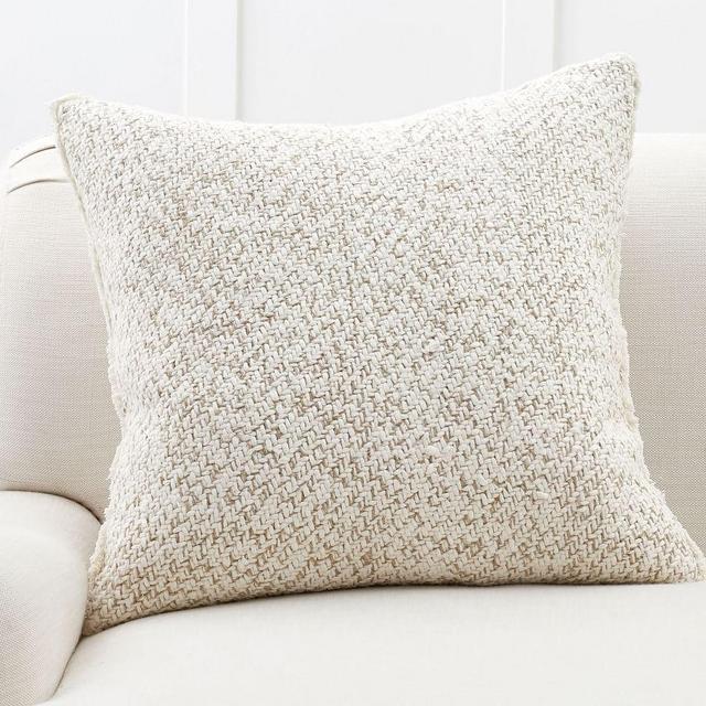 Hattie Textured Pillow Cover, 24", Flax