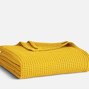 Dreamweave Waffle Bed Blanket (Twin) - Turmeric