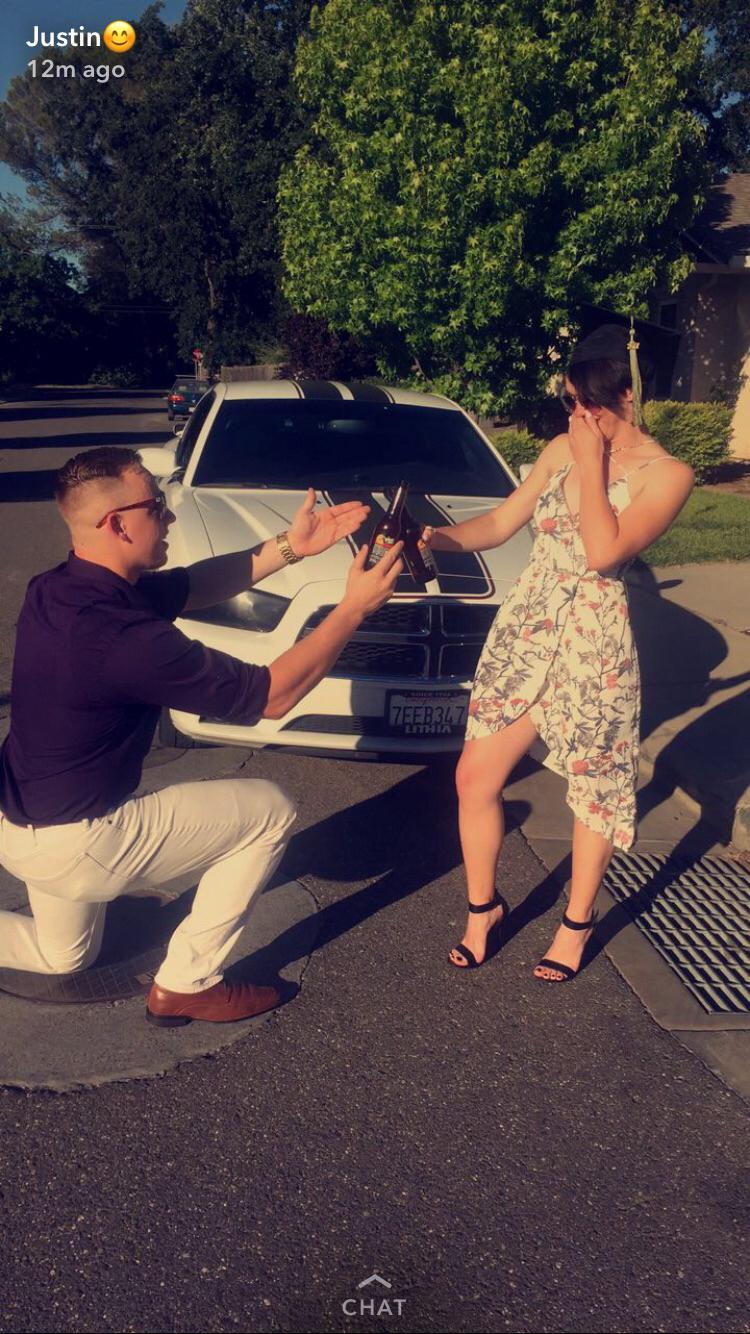 He always knew he would pop the question, even 2 months in, when this photo was taken on my graduation day 😊