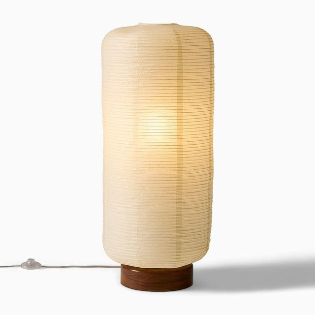 Mooney 34" Diffused Light Floor Lamp, Cool Walnut
