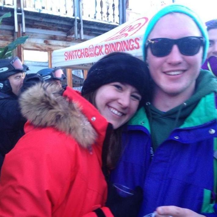 Our first photo as a couple, Val Thorens, France - all the way back in February 2014