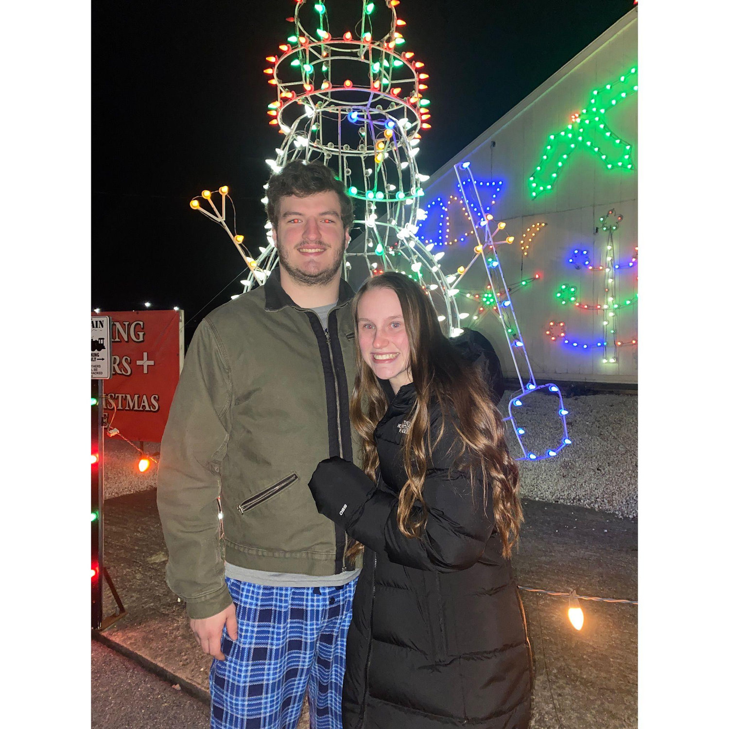 Our first Christmas Cody brought us to Christmas Village. Olivia thought this was something that we dressed up for, Cody showed up in his pajamas