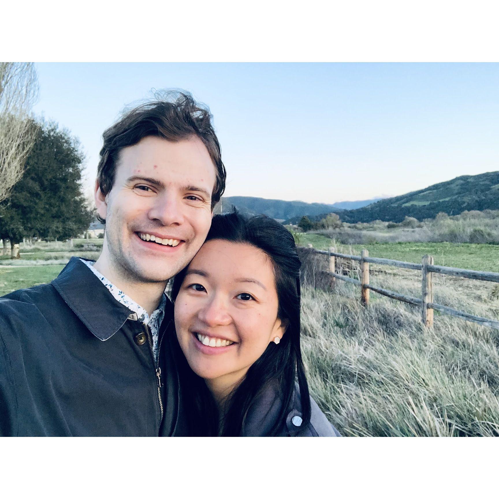 Watching the sunset in Solvang, CA
