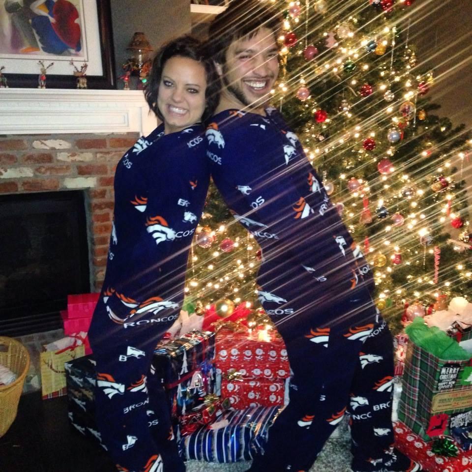 Our First Christmas together, Thanks mom for the awesome onesies!