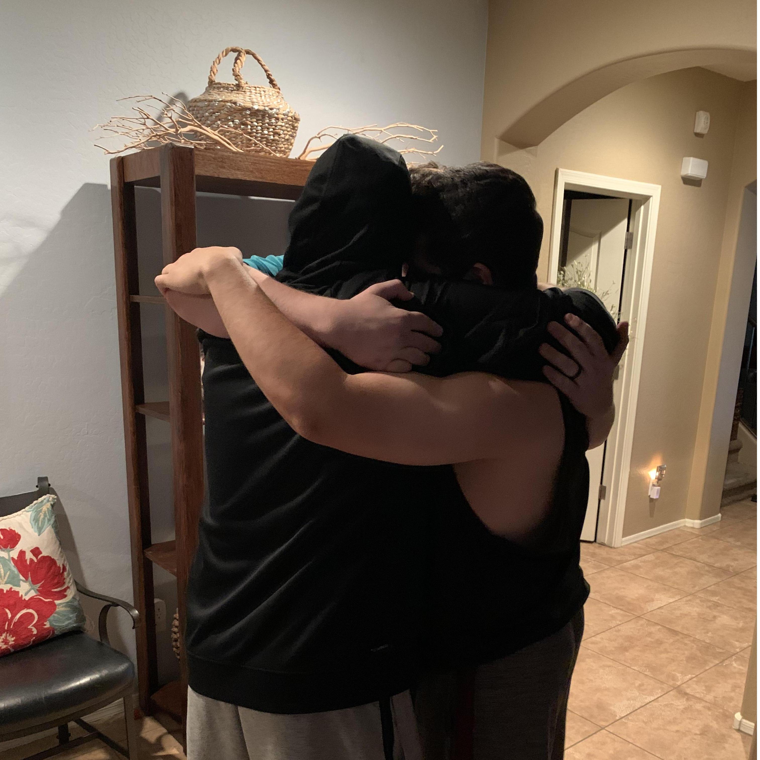 Dante and Diego saying goodbye when we moved to Texas. These boys will always be family