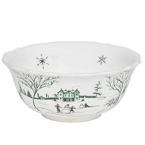 Winter Frolic Cereal/Ice Cream Bowl - Evergreen