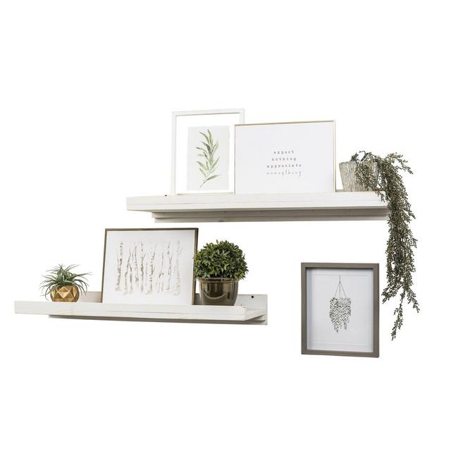 Tishie 2 Piece Pine Solid Wood Floating Shelf (Set of 2)