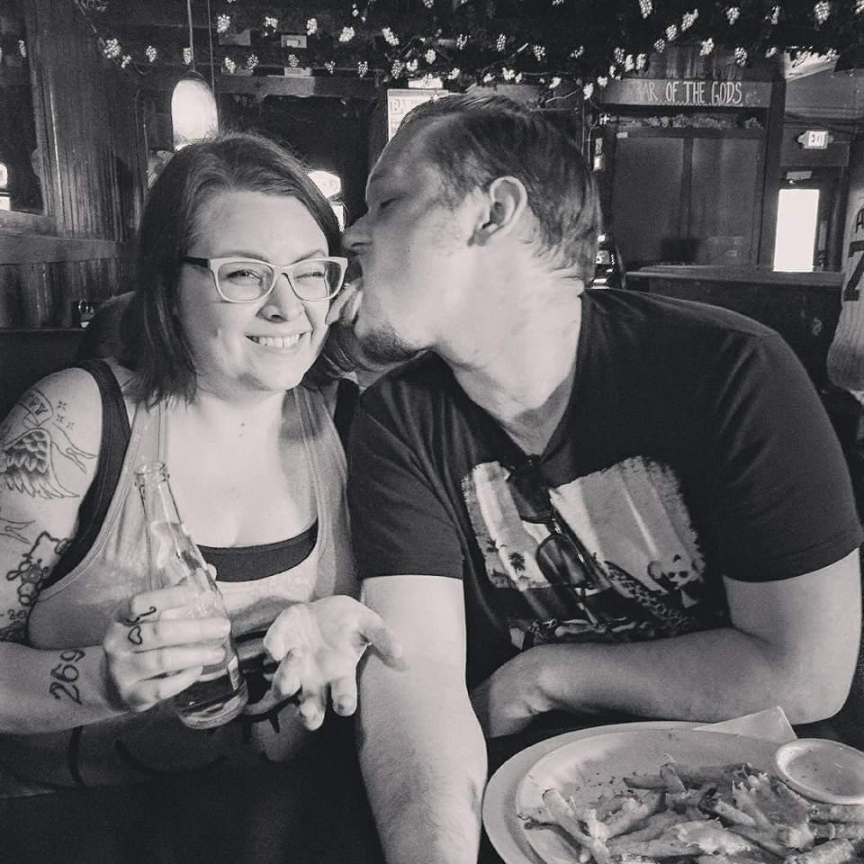 Snuck in the dreaded face lick at the last second!!! (Celebrating my birthday 2017)