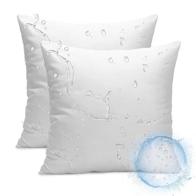 Ashler 18 x 18 Outdoor Pillow Inserts Set of 2, Made in USA, Water Resistant Throw Pillow Inserts Hypoallergenic Stuffer Sham Square Pillow Insert for Patio, Bench, Garden, Indoor Outdoor Decorative