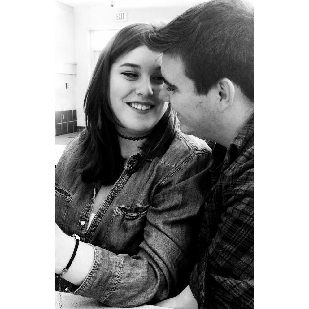 This is one of the first photos that we have together at  the lunch table where we met. (Do we need some crackers for that cheese?)