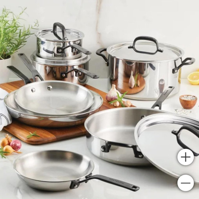 KitchenAid 11-piece 5-ply Clad Stainless Steel Cookware Set