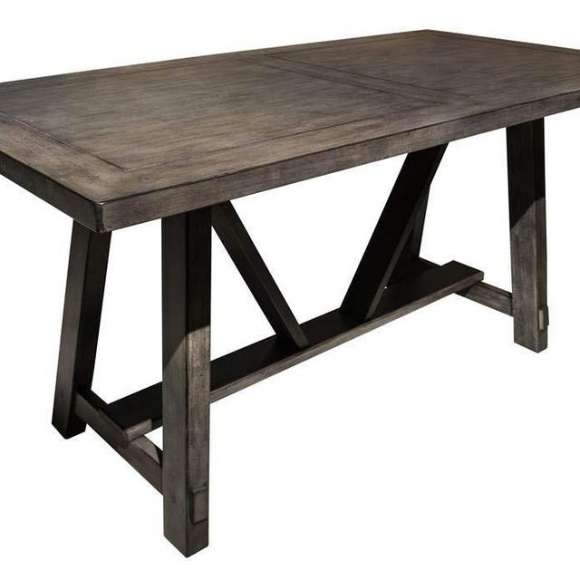 Home Fare Farmhouse Style Wood Trestle 60" Dining Table in Rustic Brown