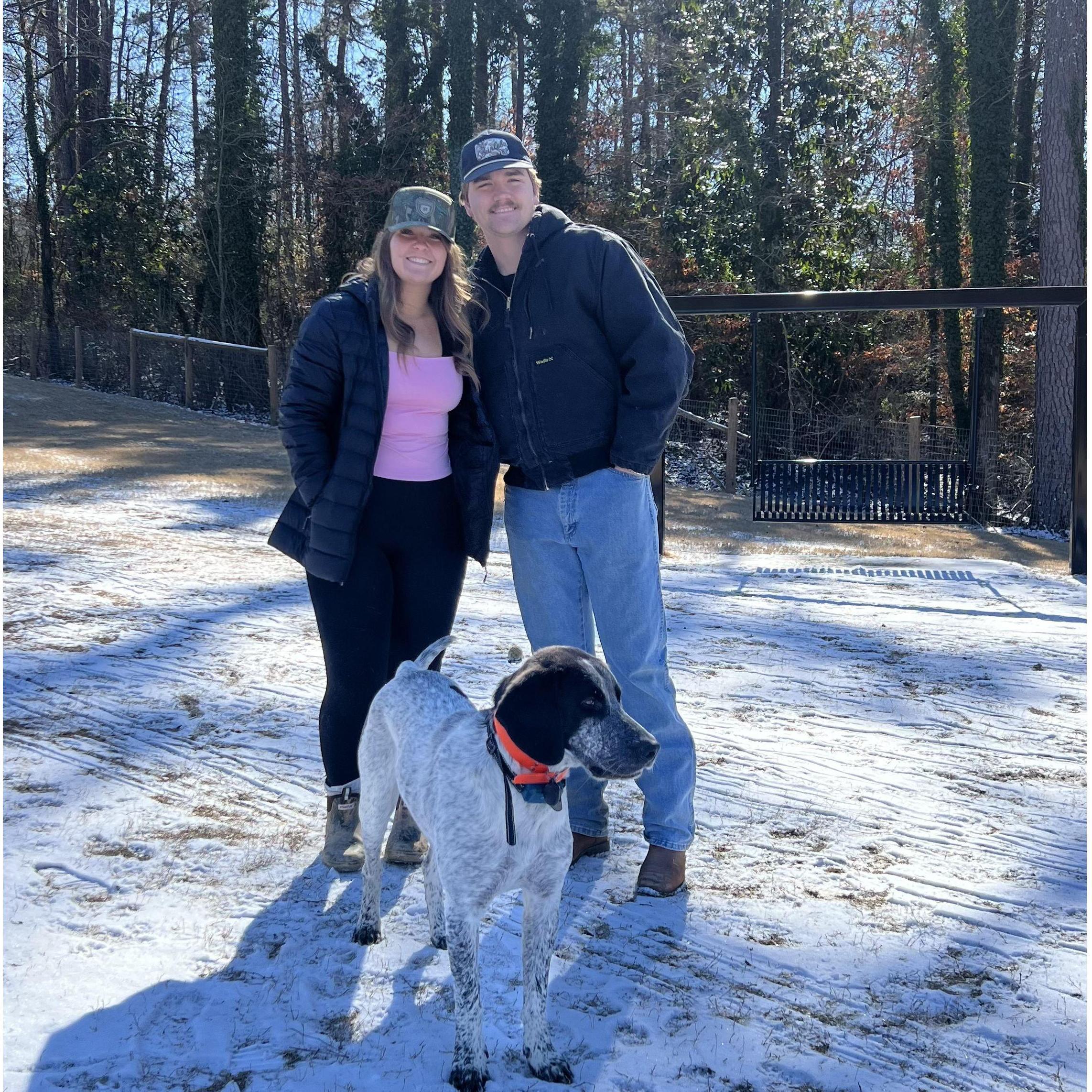 My second Athens snow! We went to the dog park and went sledding, Crockett loved it.