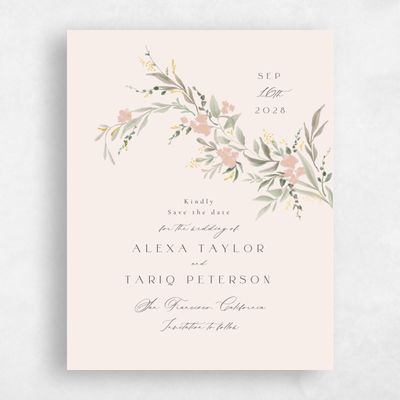 Beige Wedding Save the Date - Darcy Portrait Foil