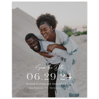 White Wedding Digital Save the Date - Milford Photo