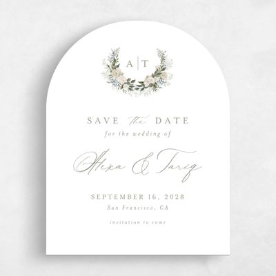 White Arch Wedding Save the Date - Juniper Portrait