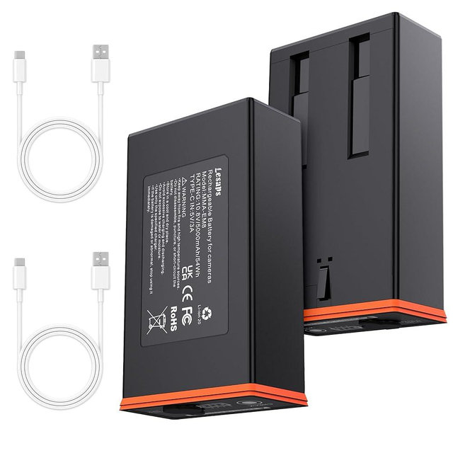 Lesaps 2-Pack 5000mAh Moultrie Power Mag Replacement Battery - Compatible with Moultrie Cellular Trail Cameras Edge, Edge Pro, Edge 2, Edge 2 Pro, USB-C & Solar Panels Charging
