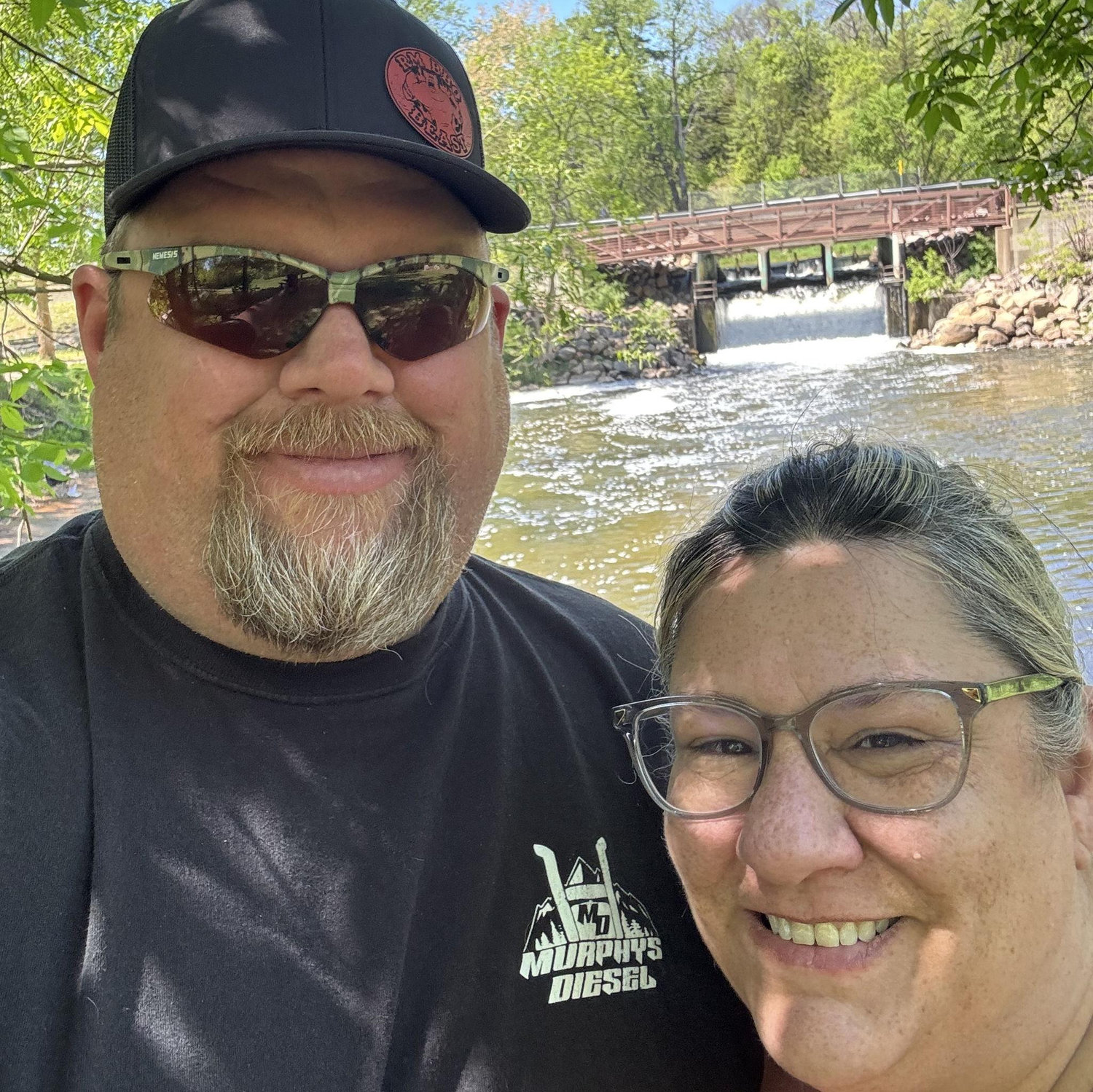 Checking out backgrounds for our wedding photos!