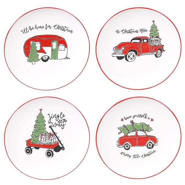 Certified International Holiday Greetings 8.25-Inch Dessert Plates (Set of 4)