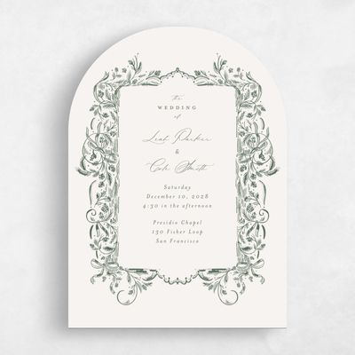 Beige Arch Wedding Invitation - Fenwick Portrait