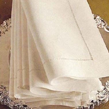 John Dabbs, Ltd. Napkins Set of 4 Hemstitch Napkin w/ Monogram (Solid) from John Dabbs Ltd.